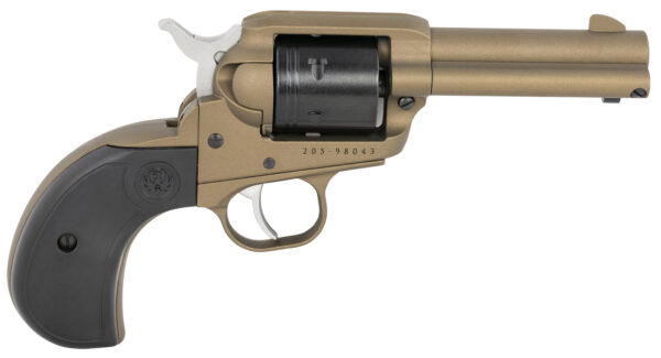 Ruger 2017 Wrangler  22 LR 6 Shot 3.75" Burnt Bronze Cerakote Steel Barrel, Burnt Bronze Cerakote Aluminum Frame, Black Cerakote Cylinder, Black Birdshead Grip, Exposed Hammer