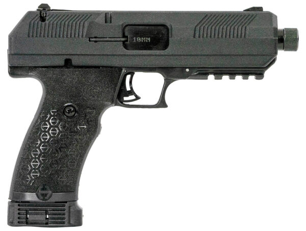 Hi-Point JXP10 JXP  10mm Auto 10+1, 5.20" Black Steel Threaded Barrel, Black Powder Coated YC9 Styled/Serrated Steel Slide, Black Polymer Frame w/Picatinny Rail, Black Textured Polymer Grip