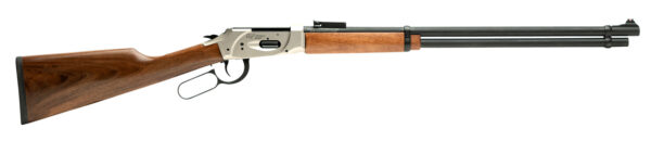 Gforce Arms GFLVR410NKL Saddlehorn  Full Size 410 Gauge Lever 2.50" 9+1 24" Black Steel Barrel, Nickel Aluminum Receiver, Fixed Turkish Walnut Wood Stock, Right Hand